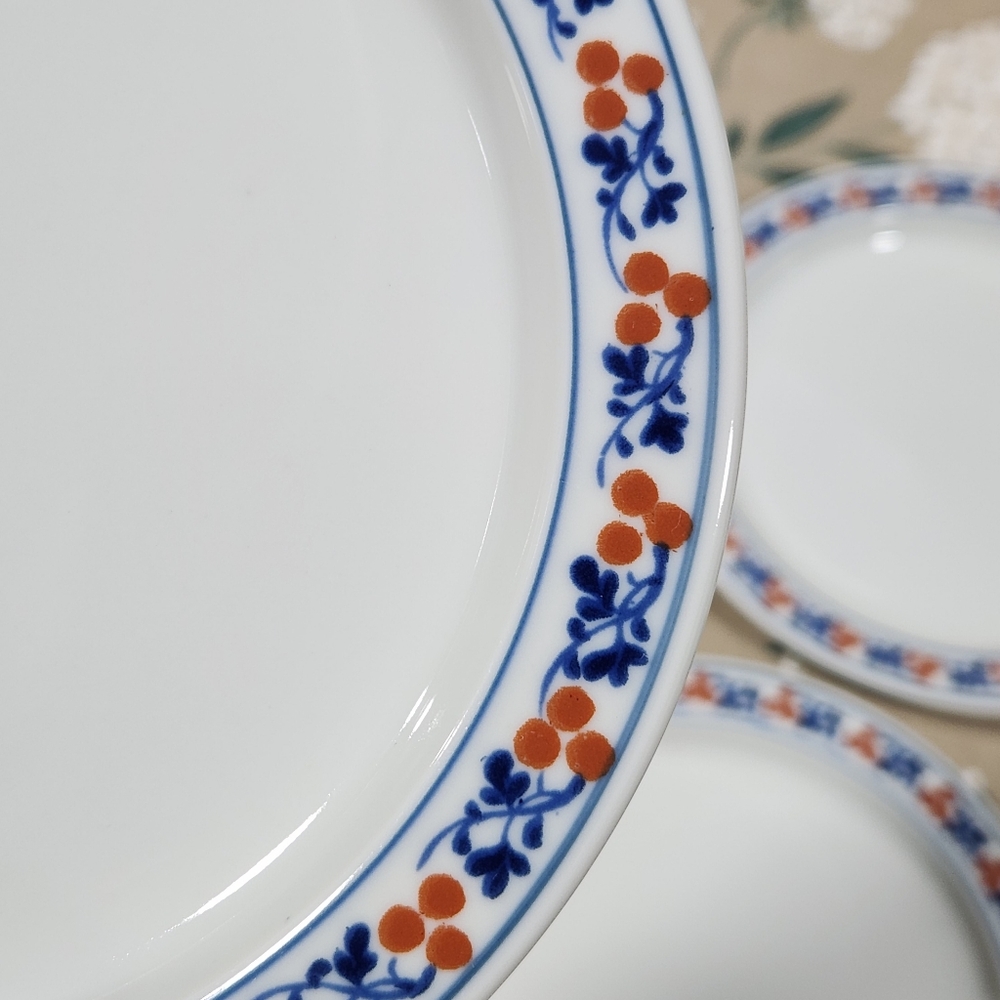 Dansk Bistro Kronborg Red Berries & Leaves Bread Plates Vintage Dansk NR Japan - Picture 2 of 10